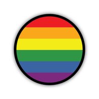 StickersNW, 3", Sticker, Rainbow Pride, Circle